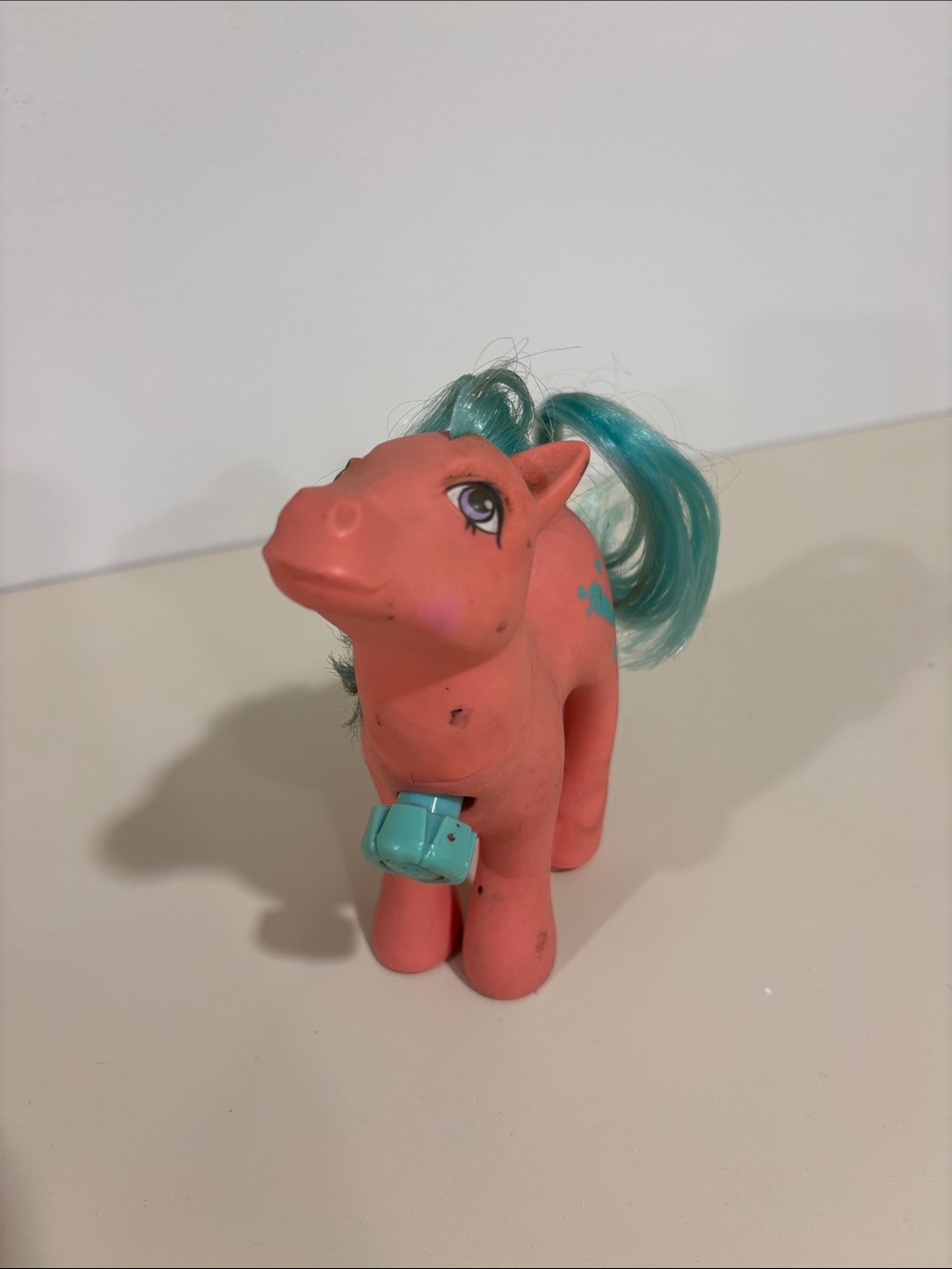 Vintage-80’s my little pony Pink Teal Mane spinning hair toy